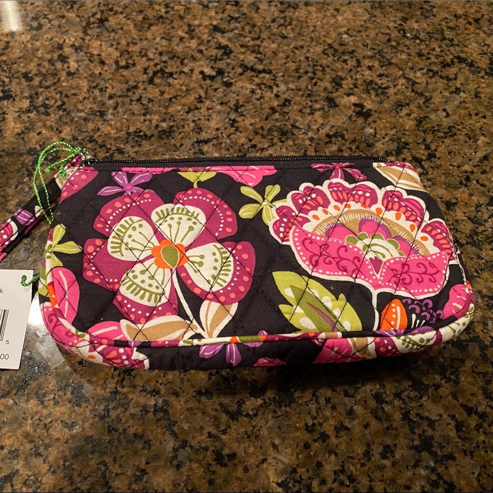 VERA BRADLEY Zip Wristlet - Pirouette Pink & Black
